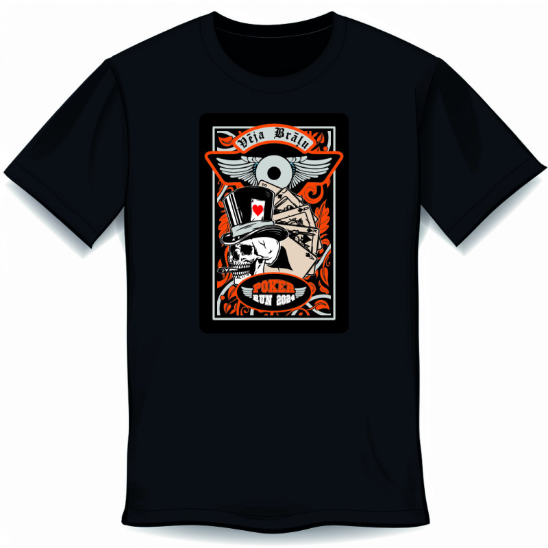 T-Krekls POKER RUN 2024 / Melns / Bērnu 